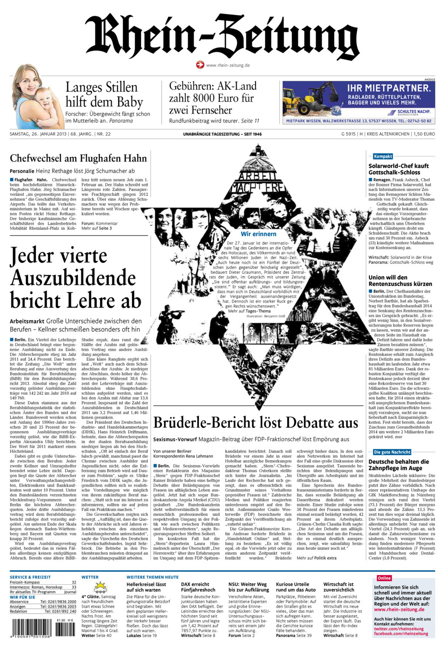 Rhein-Zeitung Kreis Altenkirchen vom Samstag, 26.01.2013