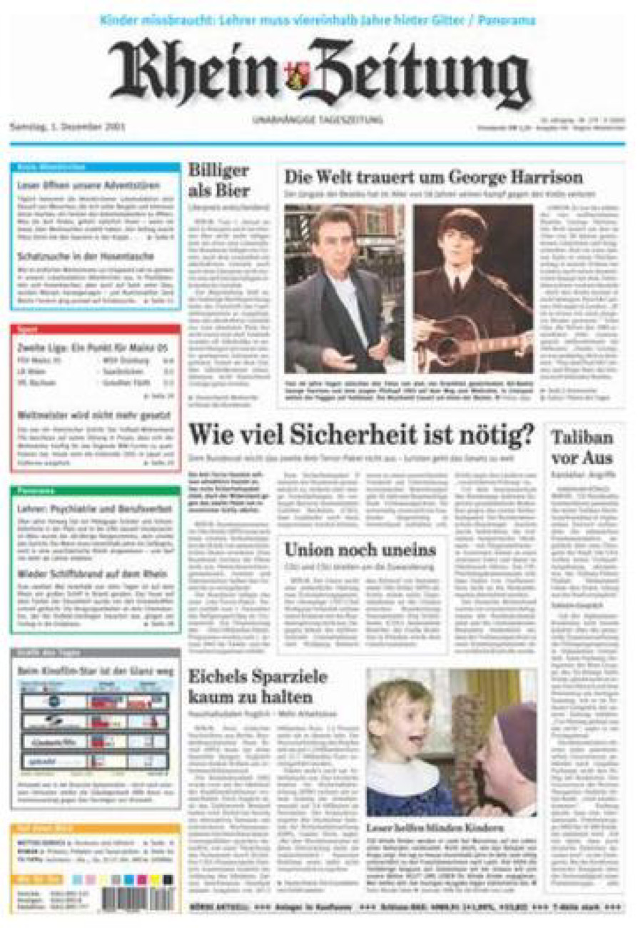 Rhein-Zeitung Kreis Altenkirchen vom Samstag, 01.12.2001