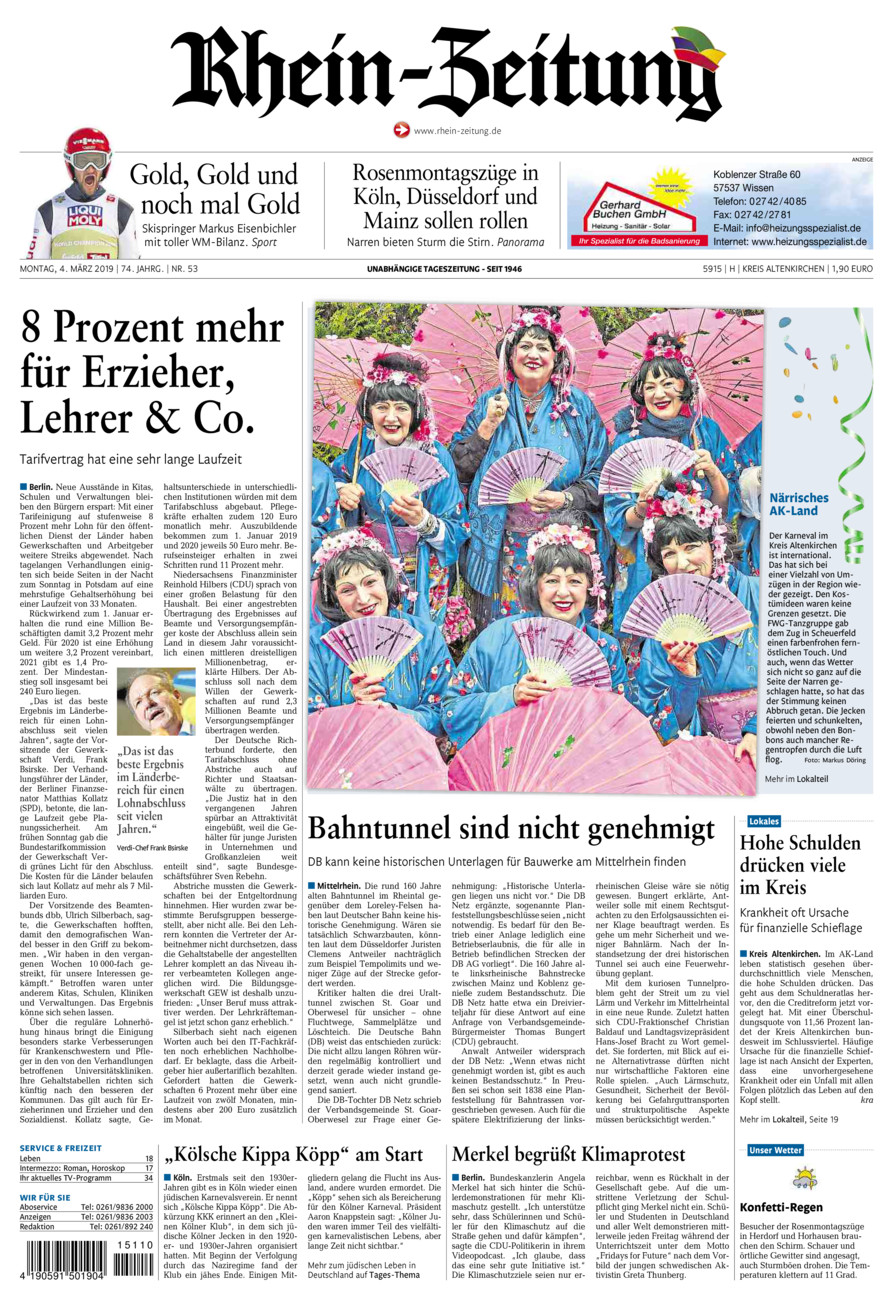 Rhein-Zeitung Kreis Altenkirchen vom Montag, 04.03.2019