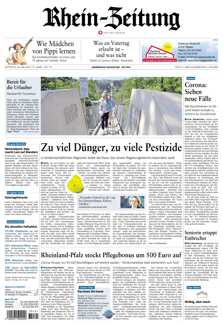 Rhein-Zeitung Kreis Altenkirchen vom Mittwoch, 20.05.2020