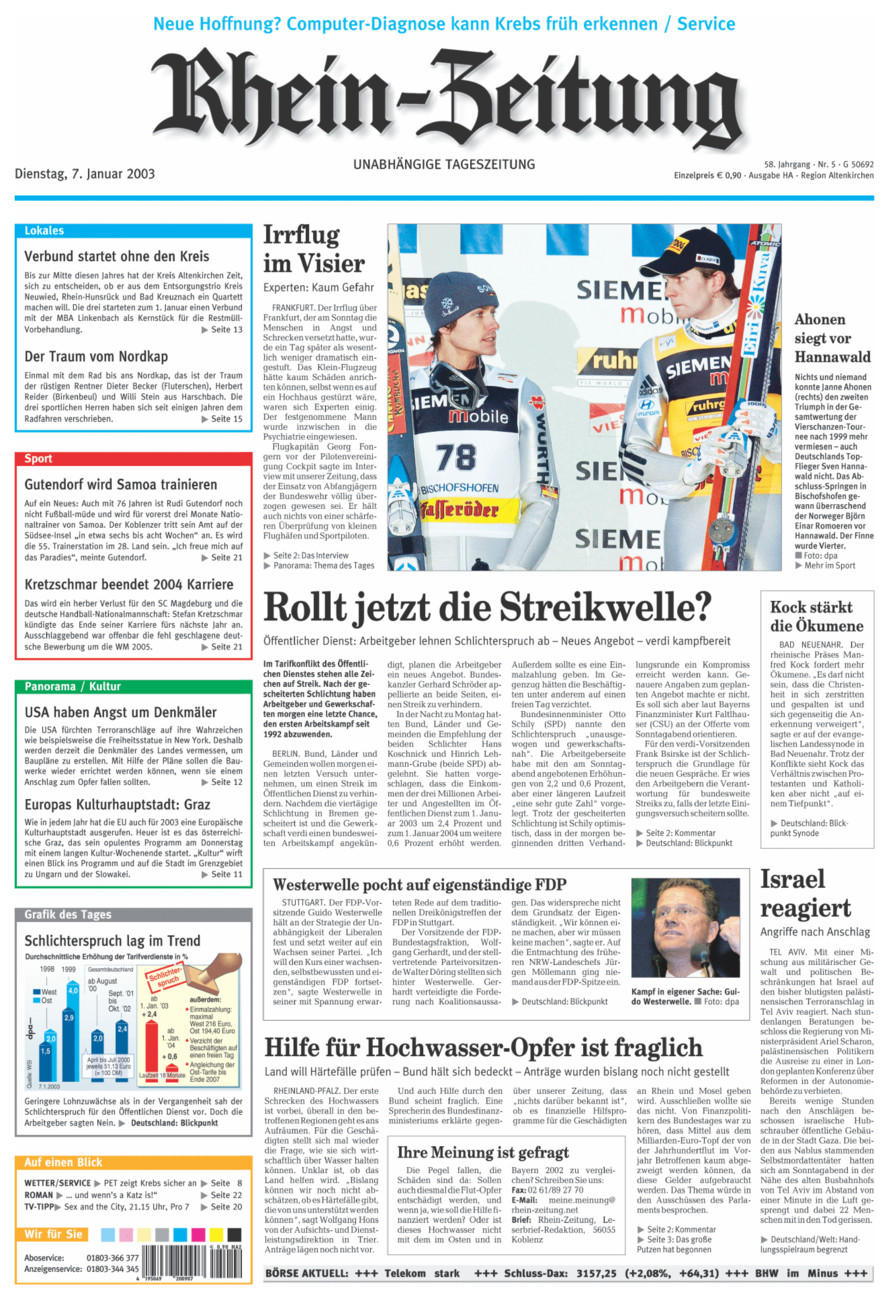 Rhein-Zeitung Kreis Altenkirchen vom Dienstag, 07.01.2003