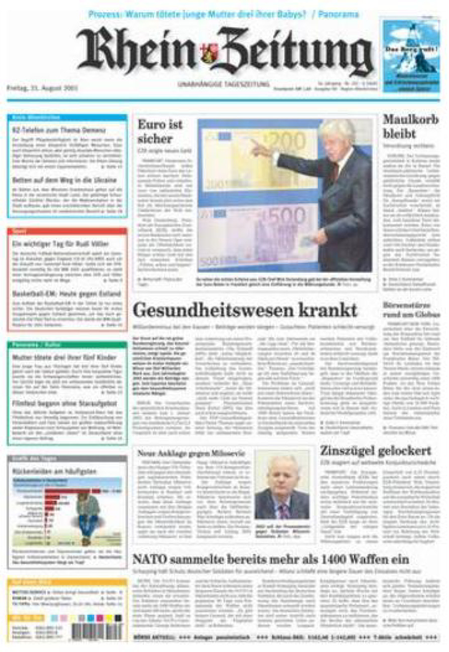 Rhein-Zeitung Kreis Altenkirchen vom Freitag, 31.08.2001