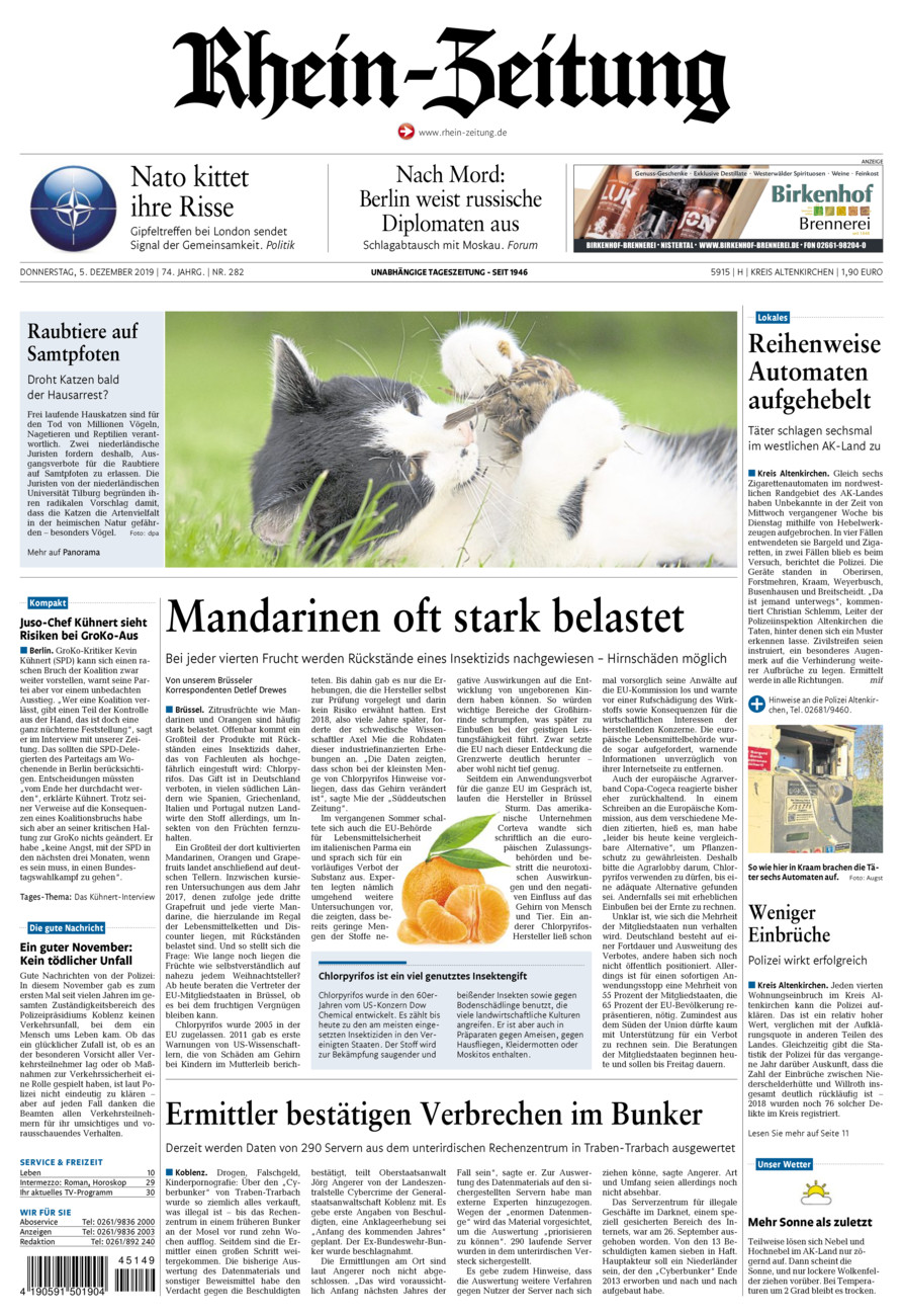 Rhein-Zeitung Kreis Altenkirchen vom Donnerstag, 05.12.2019