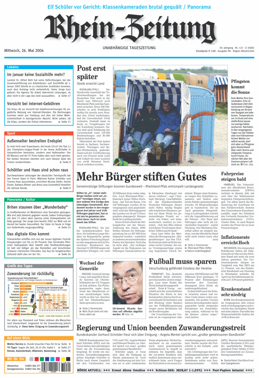 Rhein-Zeitung Kreis Altenkirchen vom Mittwoch, 26.05.2004