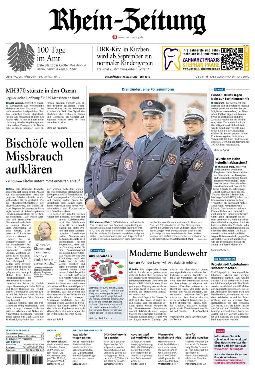 Rhein-Zeitung Kreis Altenkirchen vom Dienstag, 25.03.2014