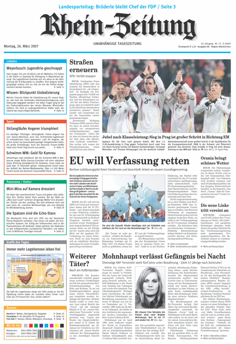 Rhein-Zeitung Kreis Altenkirchen vom Montag, 26.03.2007