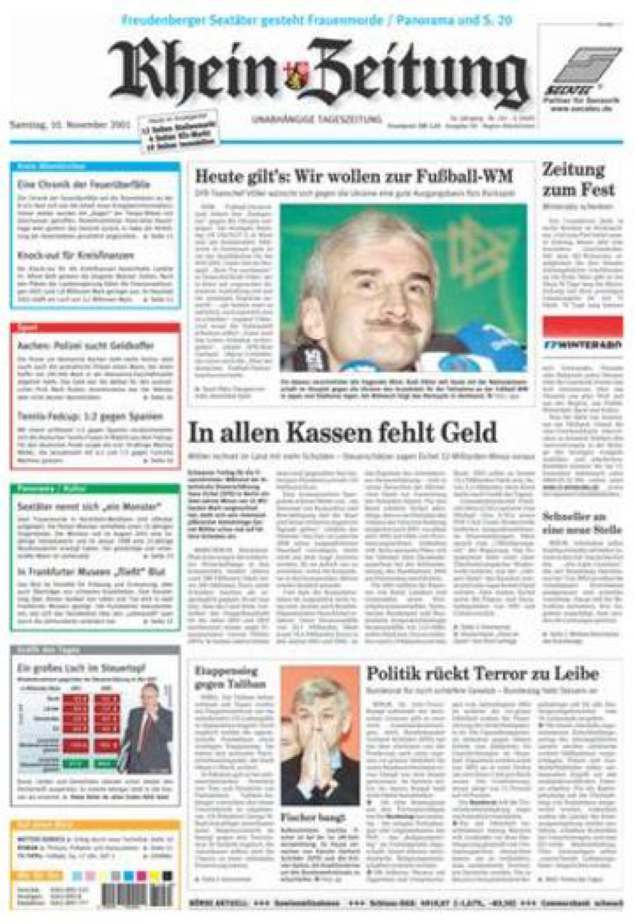 Rhein-Zeitung Kreis Altenkirchen vom Samstag, 10.11.2001