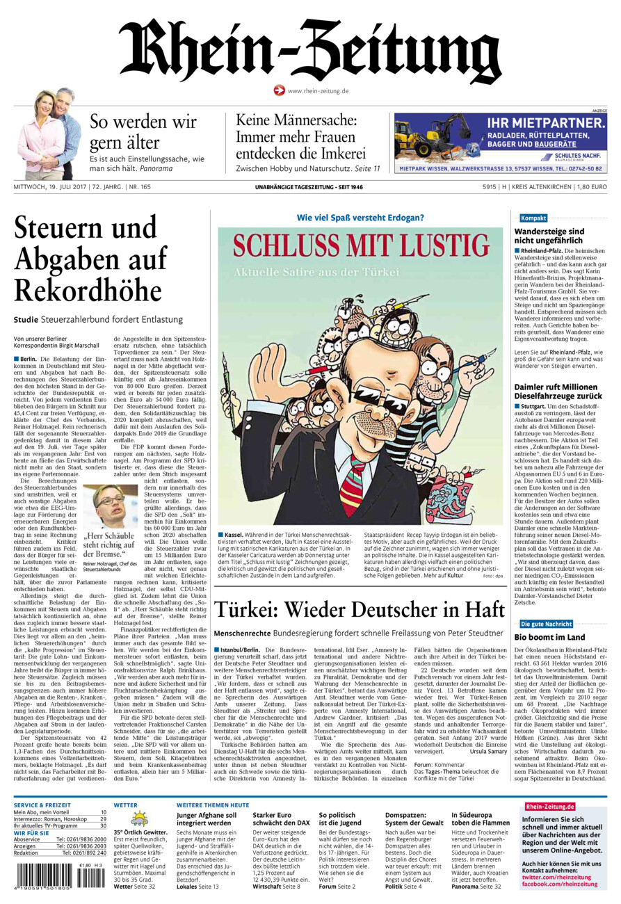 Rhein-Zeitung Kreis Altenkirchen vom Mittwoch, 19.07.2017