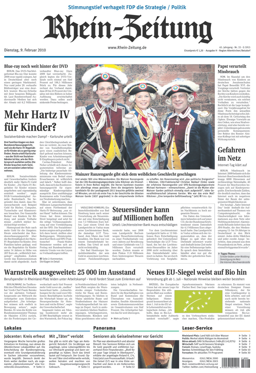 Rhein-Zeitung Kreis Altenkirchen vom Dienstag, 09.02.2010