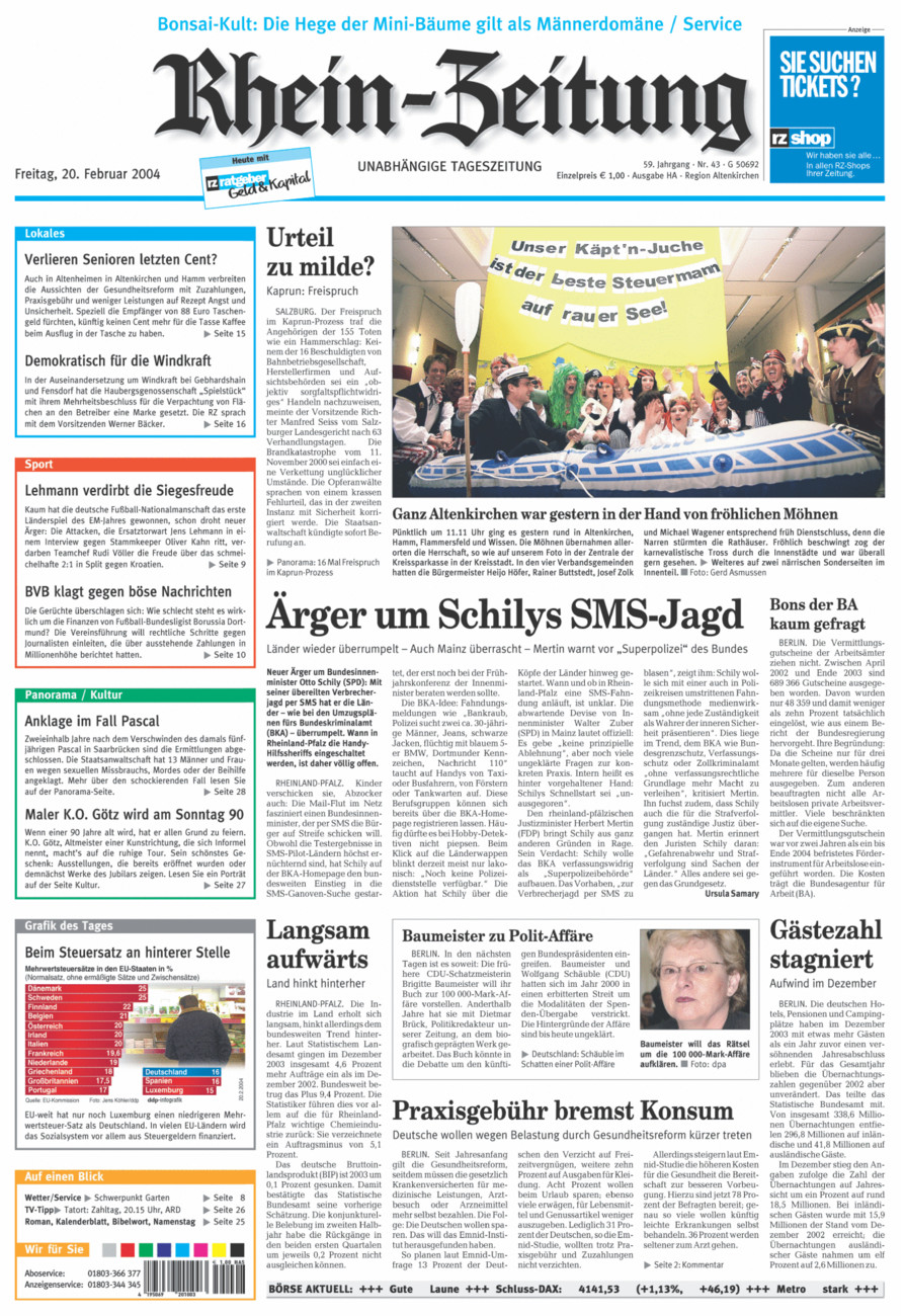 Rhein-Zeitung Kreis Altenkirchen vom Freitag, 20.02.2004