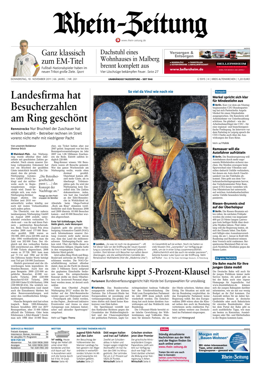 Rhein-Zeitung Kreis Altenkirchen vom Donnerstag, 10.11.2011