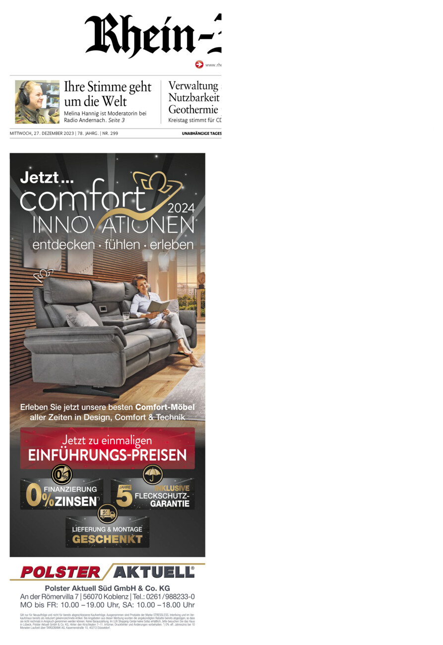 Rhein-Zeitung Kreis Altenkirchen vom Mittwoch, 27.12.2023