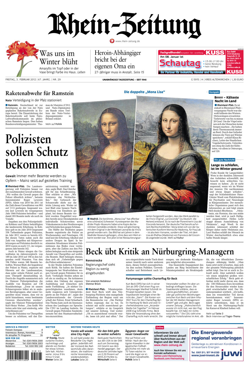 Rhein-Zeitung Kreis Altenkirchen vom Freitag, 03.02.2012