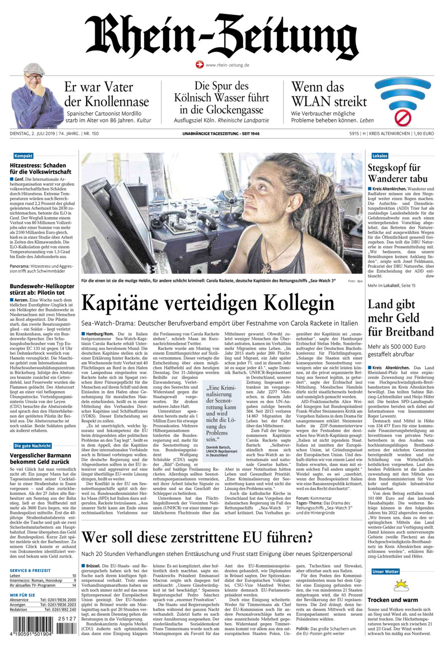 Rhein-Zeitung Kreis Altenkirchen vom Dienstag, 02.07.2019