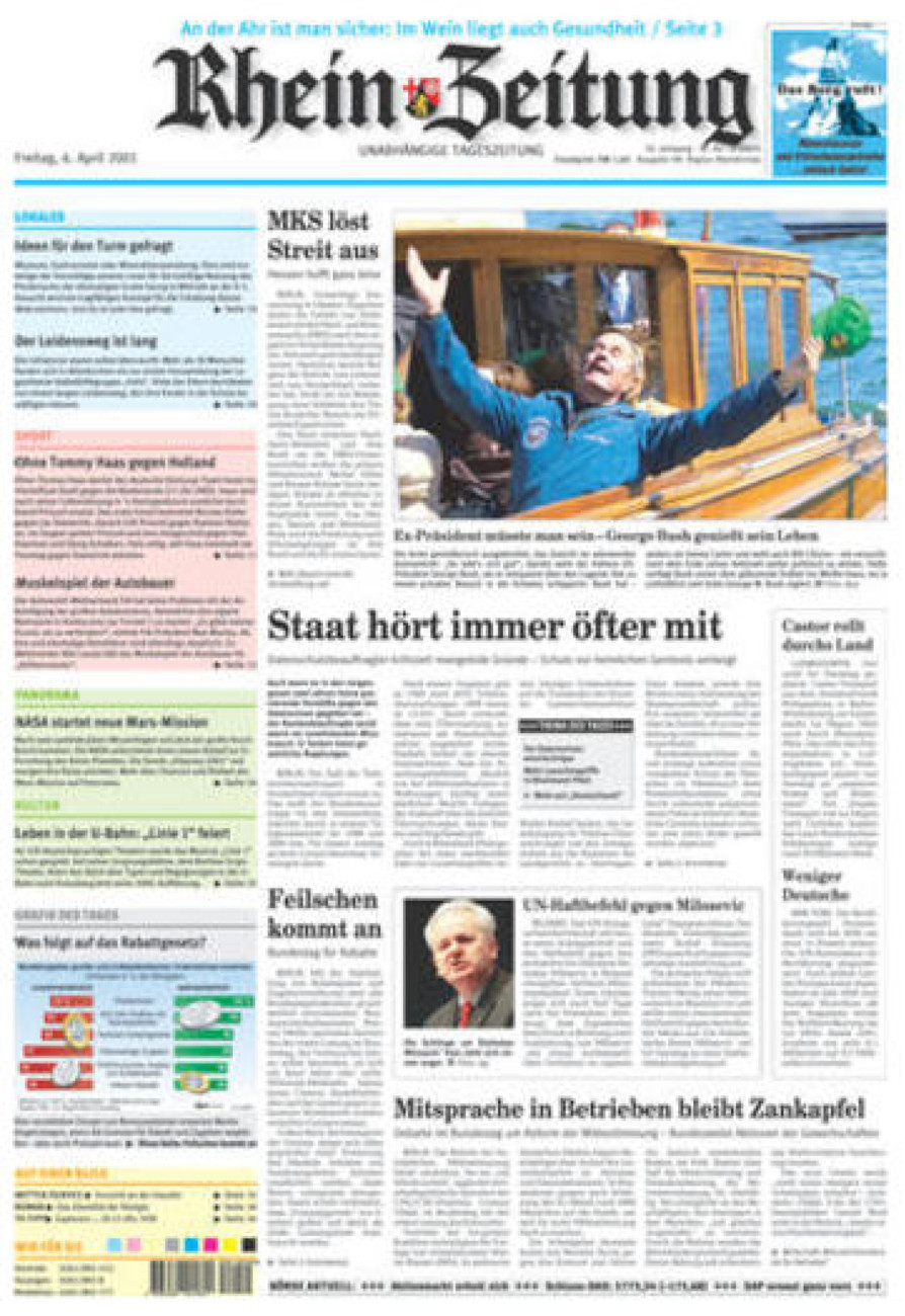 Rhein-Zeitung Kreis Altenkirchen vom Freitag, 06.04.2001