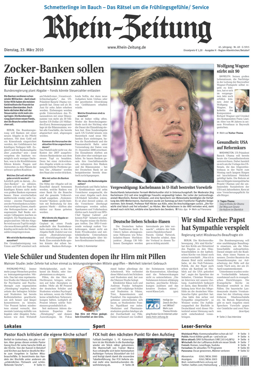 Rhein-Zeitung Kreis Altenkirchen vom Dienstag, 23.03.2010