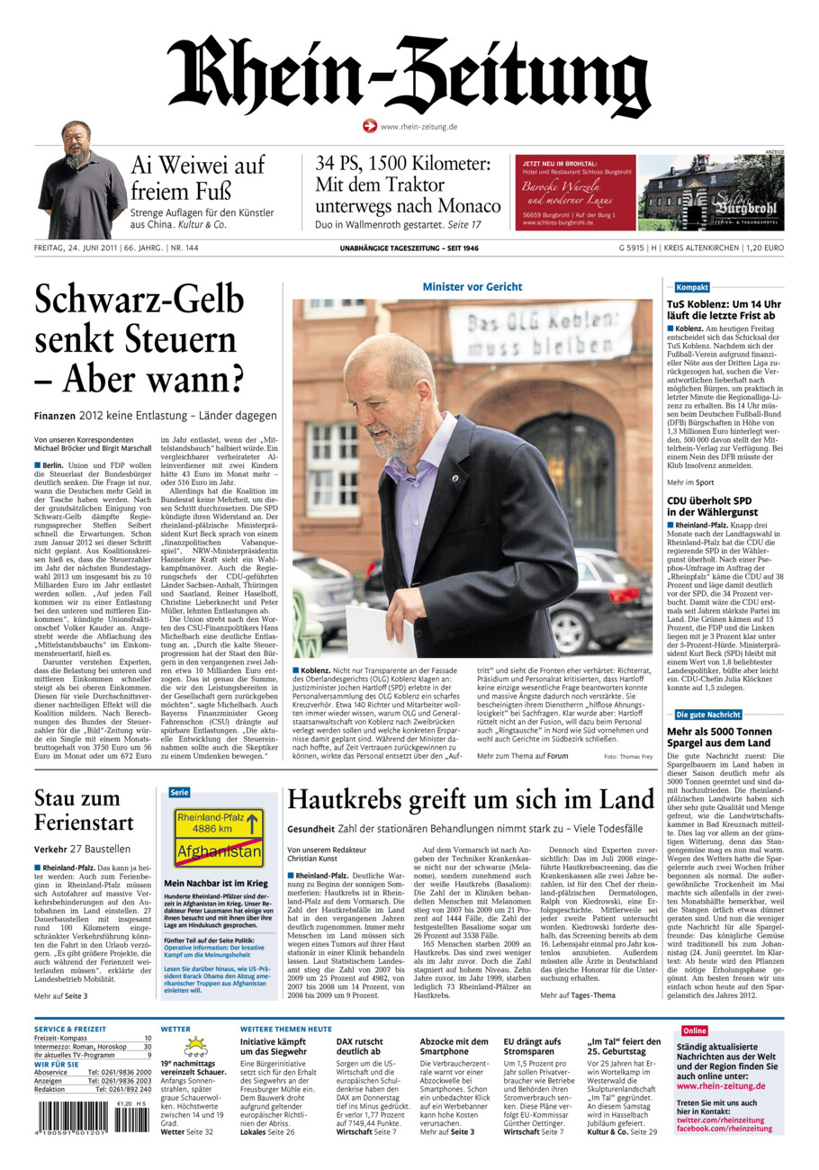 Rhein-Zeitung Kreis Altenkirchen vom Freitag, 24.06.2011