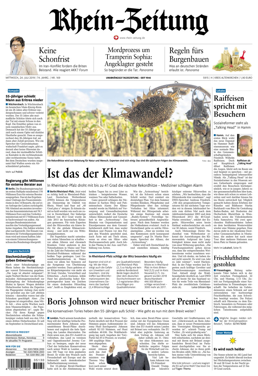 Rhein-Zeitung Kreis Altenkirchen vom Mittwoch, 24.07.2019