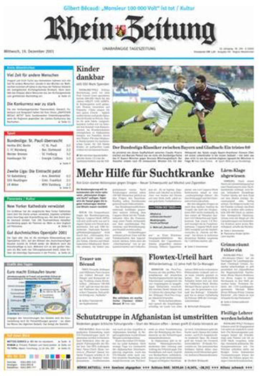 Rhein-Zeitung Kreis Altenkirchen vom Mittwoch, 19.12.2001