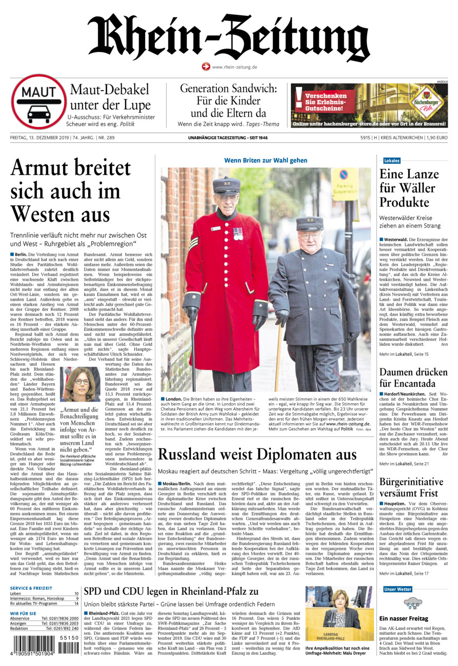 Rhein-Zeitung Kreis Altenkirchen vom Freitag, 13.12.2019