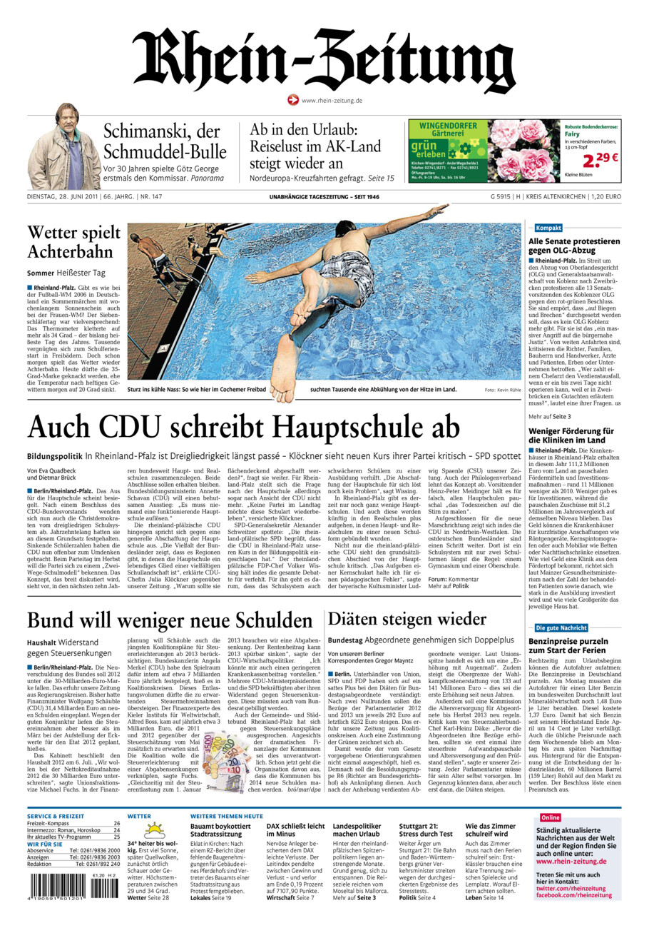 Rhein-Zeitung Kreis Altenkirchen vom Dienstag, 28.06.2011