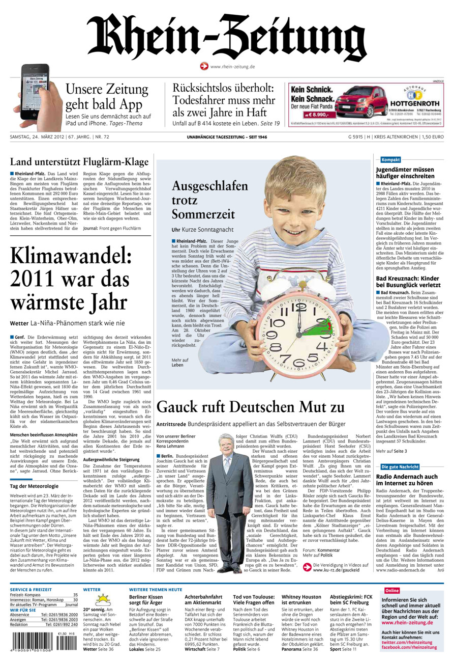 Rhein-Zeitung Kreis Altenkirchen vom Samstag, 24.03.2012
