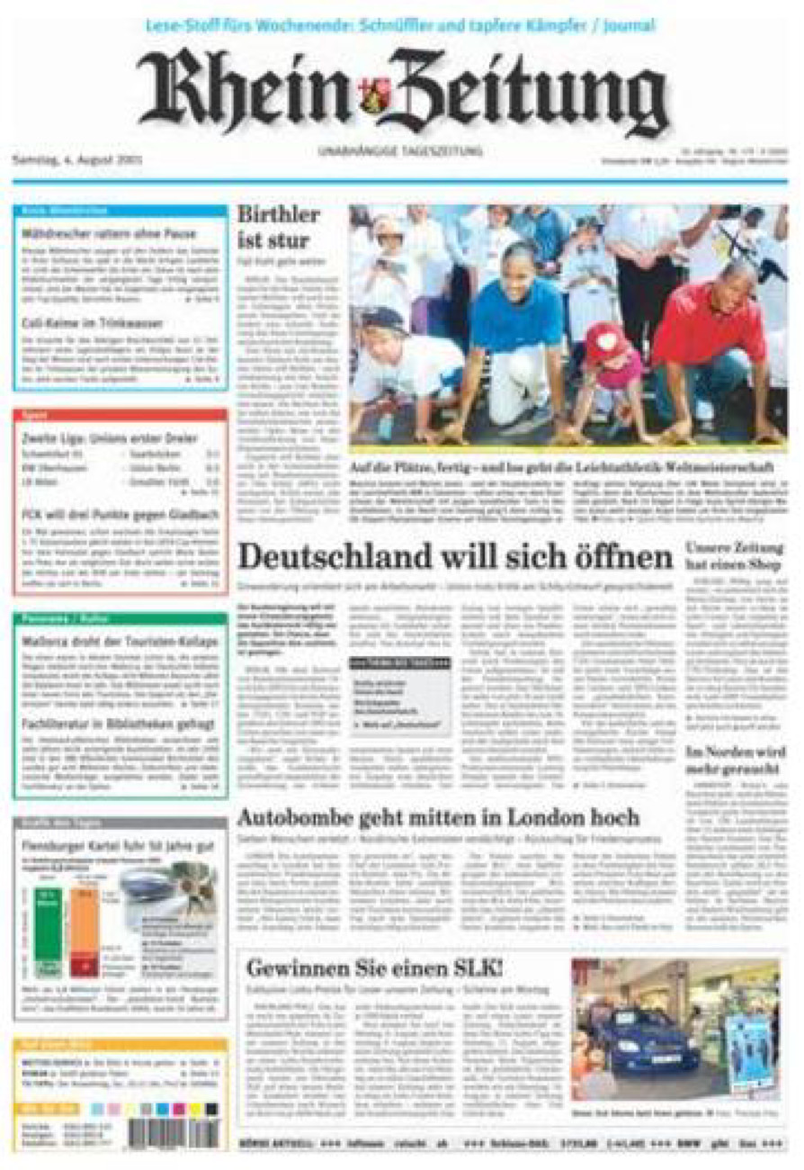 Rhein-Zeitung Kreis Altenkirchen vom Samstag, 04.08.2001