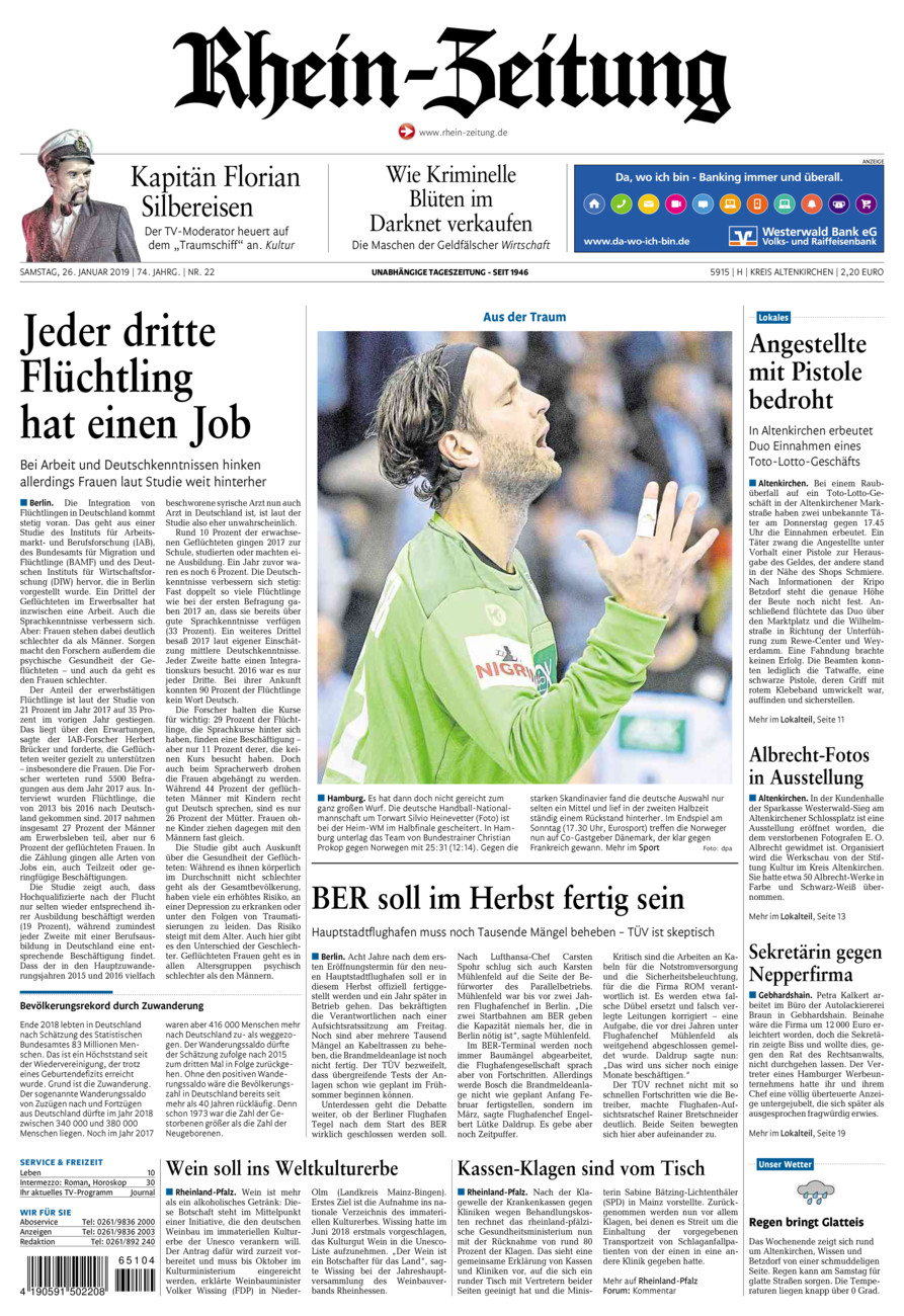 Rhein-Zeitung Kreis Altenkirchen vom Samstag, 26.01.2019
