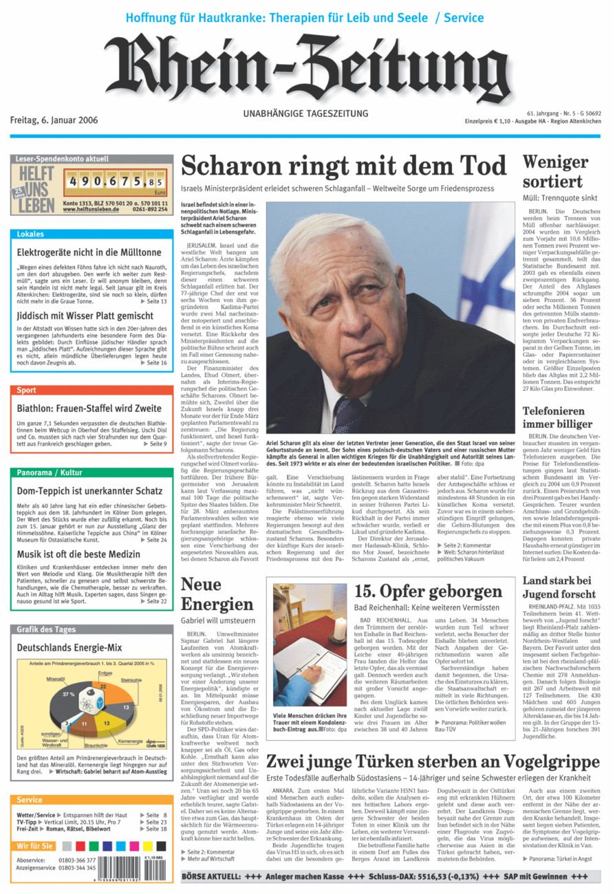 Rhein-Zeitung Kreis Altenkirchen vom Freitag, 06.01.2006