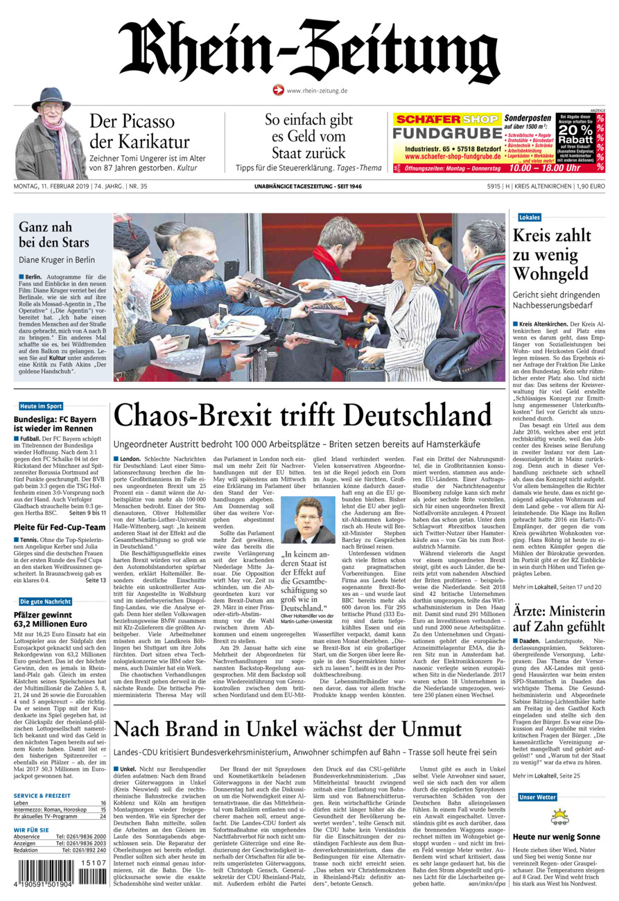 Rhein-Zeitung Kreis Altenkirchen vom Montag, 11.02.2019