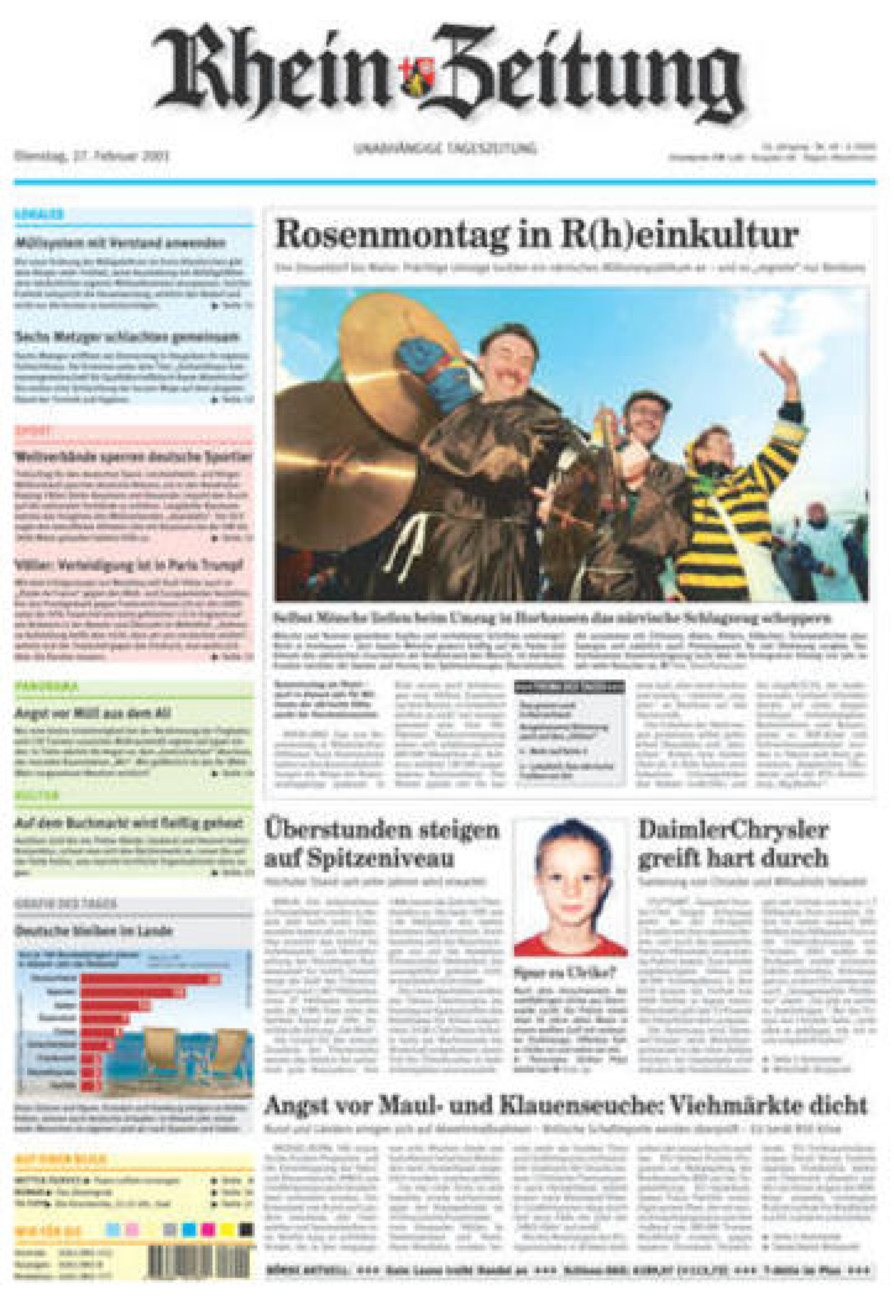 Rhein-Zeitung Kreis Altenkirchen vom Dienstag, 27.02.2001