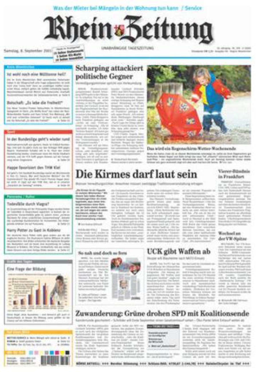 Rhein-Zeitung Kreis Altenkirchen vom Samstag, 08.09.2001