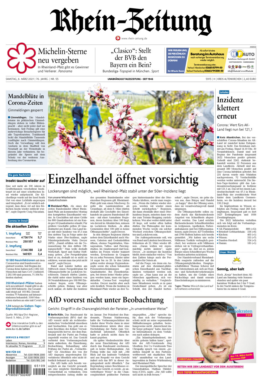Rhein-Zeitung Kreis Altenkirchen vom Samstag, 06.03.2021