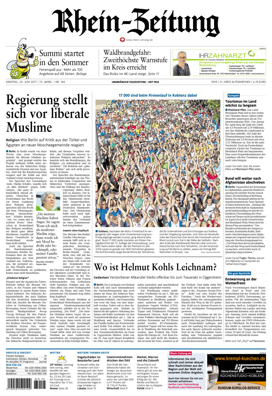 Rhein-Zeitung Kreis Altenkirchen vom Samstag, 24.06.2017