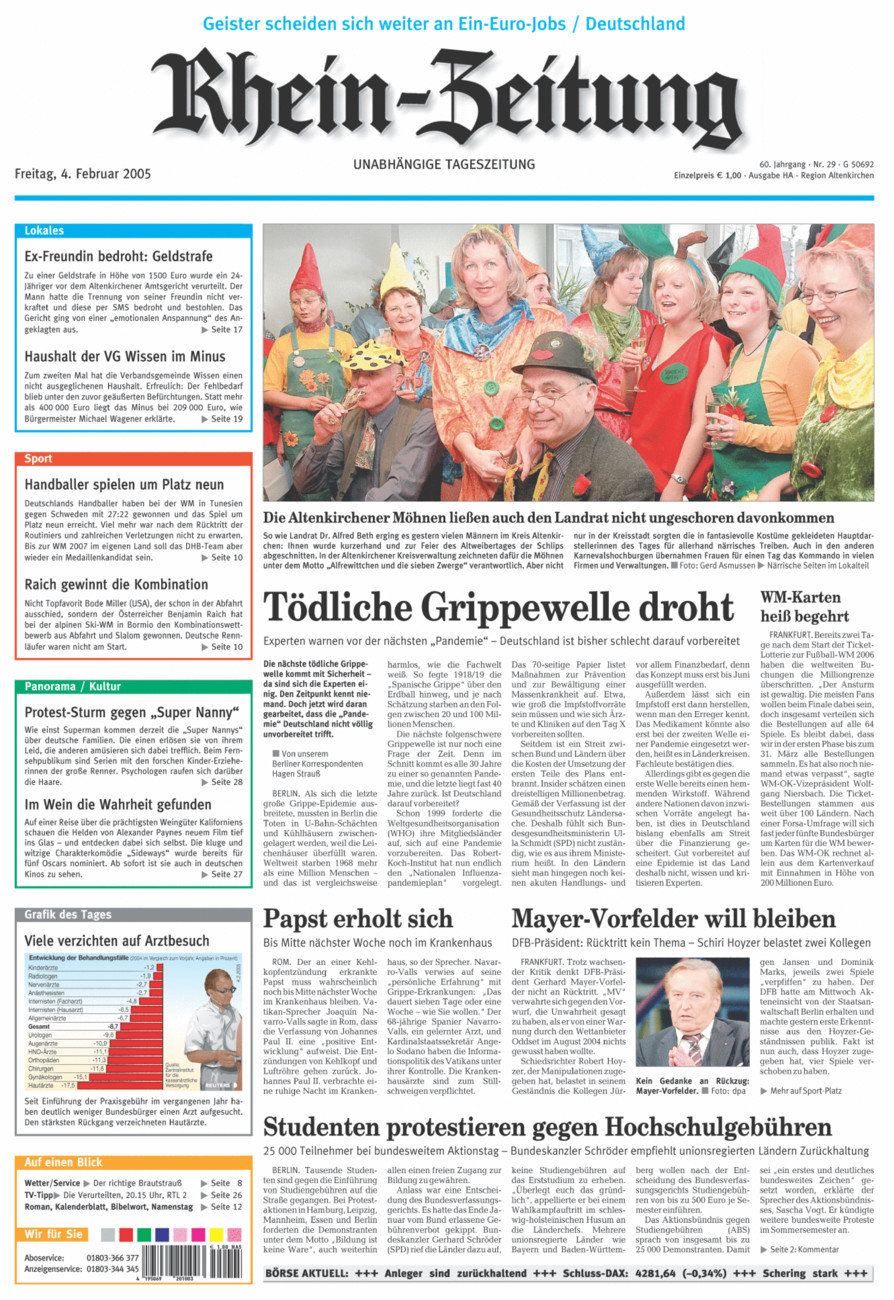 Rhein-Zeitung Kreis Altenkirchen vom Freitag, 04.02.2005