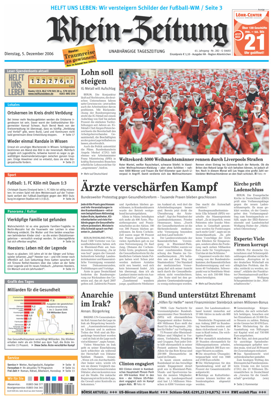 Rhein-Zeitung Kreis Altenkirchen vom Dienstag, 05.12.2006
