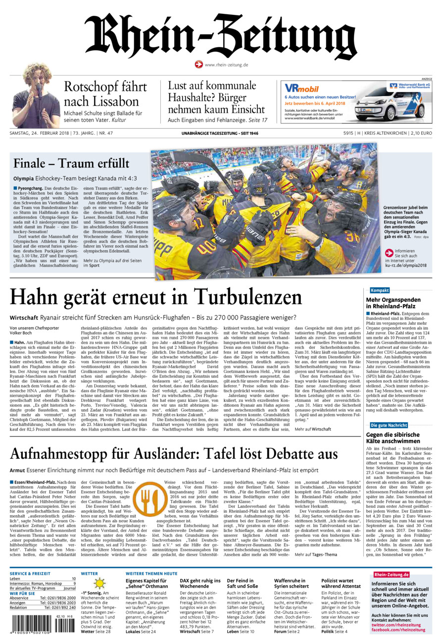Rhein-Zeitung Kreis Altenkirchen vom Samstag, 24.02.2018