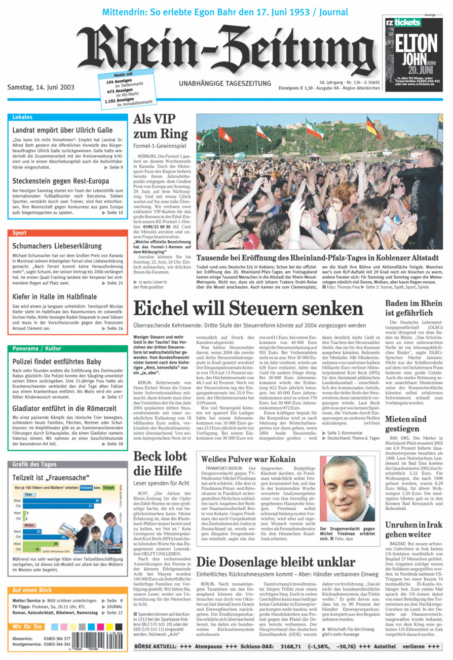Rhein-Zeitung Kreis Altenkirchen vom Samstag, 14.06.2003