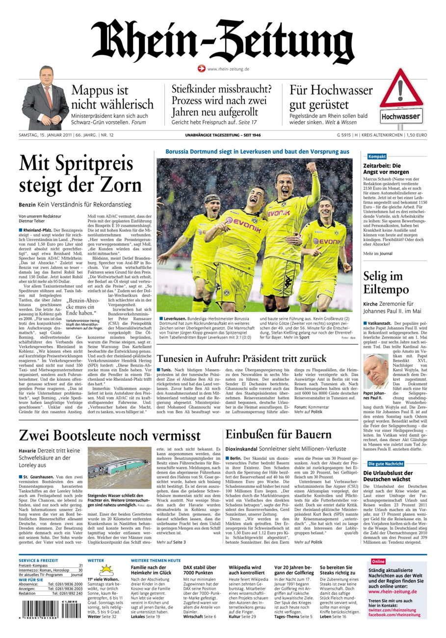 Rhein-Zeitung Kreis Altenkirchen vom Samstag, 15.01.2011