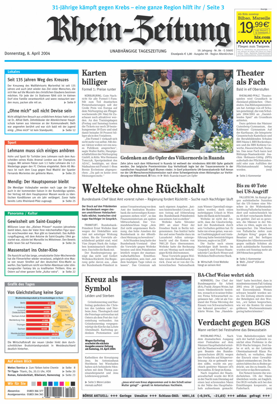 Rhein-Zeitung Kreis Altenkirchen vom Donnerstag, 08.04.2004