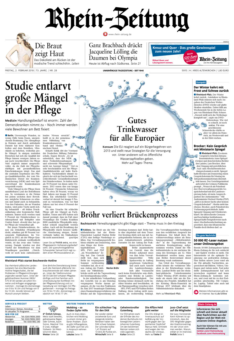 Rhein-Zeitung Kreis Altenkirchen vom Freitag, 02.02.2018