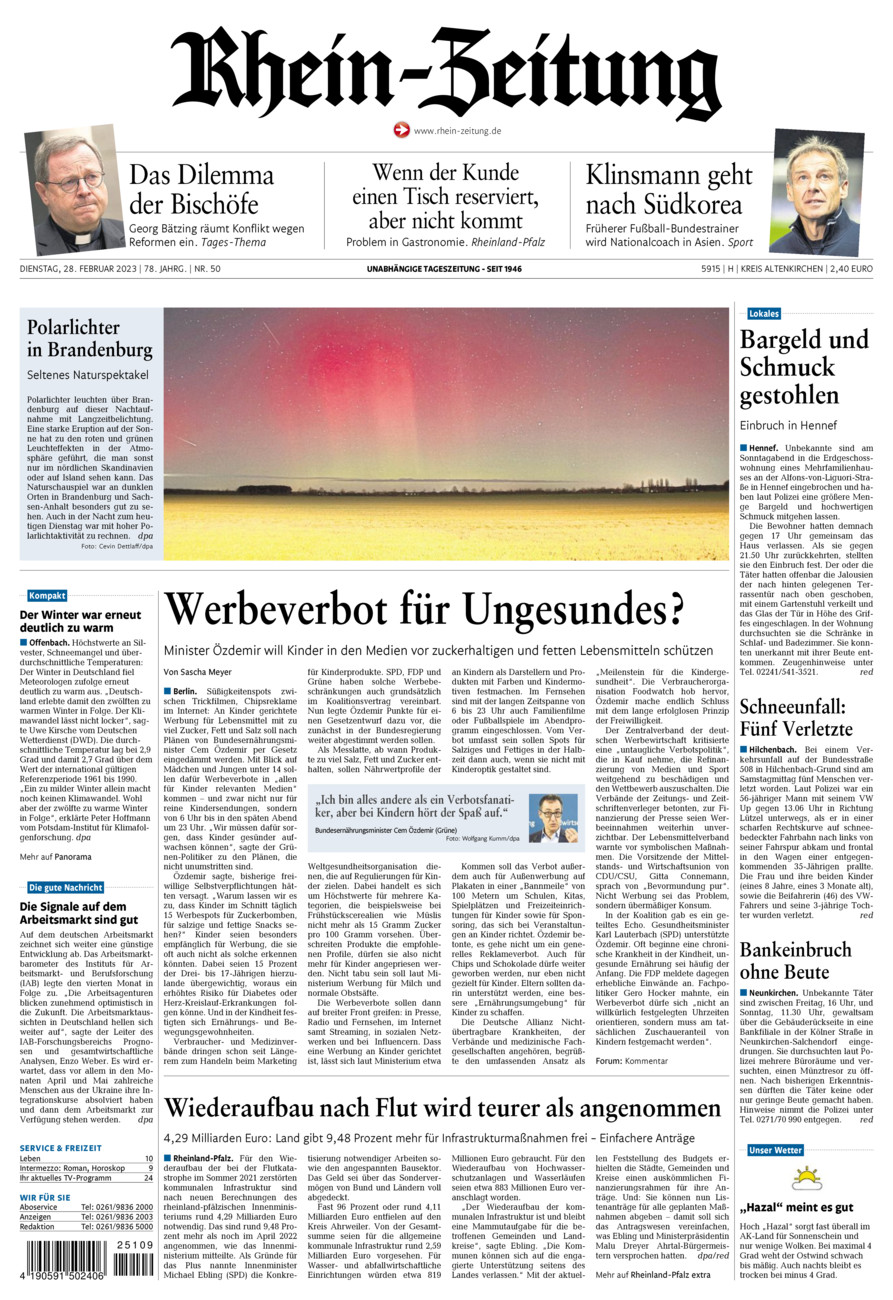Rhein-Zeitung Kreis Altenkirchen vom Dienstag, 28.02.2023