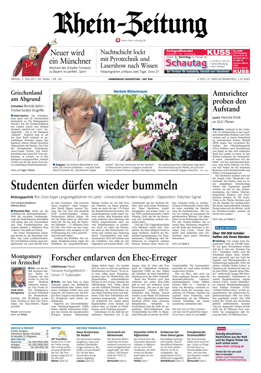 Rhein-Zeitung Kreis Altenkirchen vom Freitag, 03.06.2011