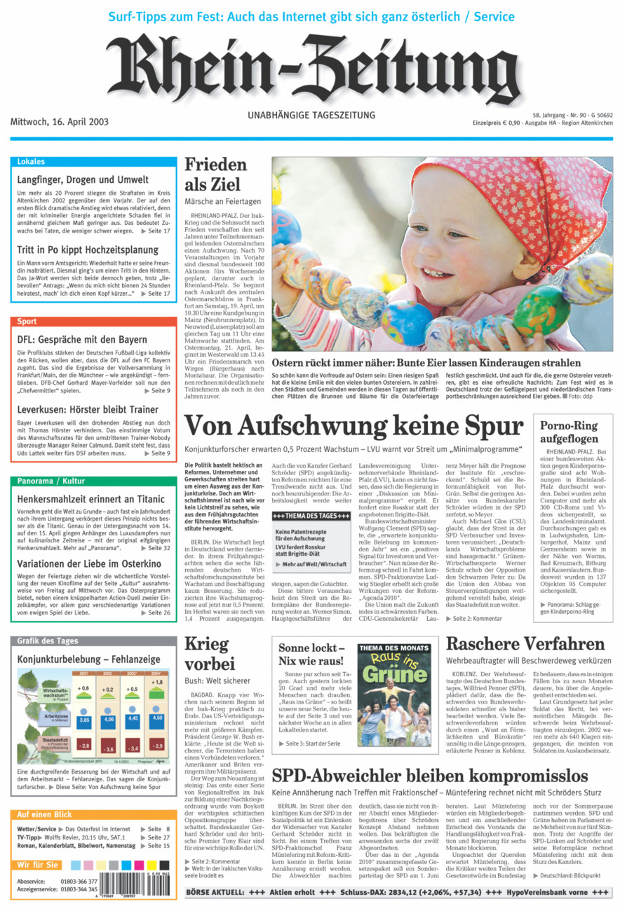 Rhein-Zeitung Kreis Altenkirchen vom Mittwoch, 16.04.2003
