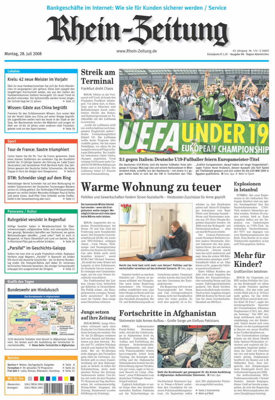 Rhein-Zeitung Kreis Altenkirchen vom Montag, 28.07.2008