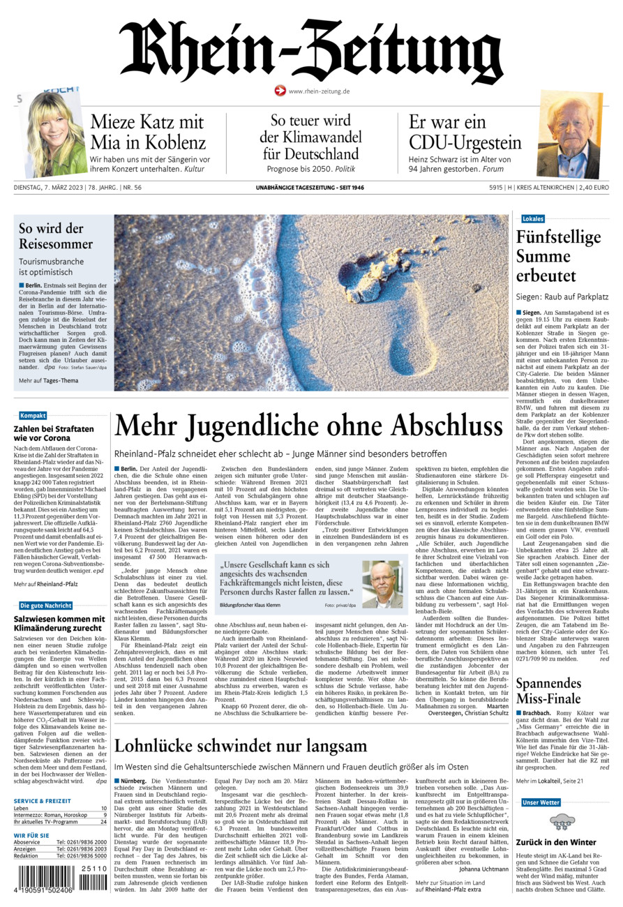 Rhein-Zeitung Kreis Altenkirchen vom Dienstag, 07.03.2023