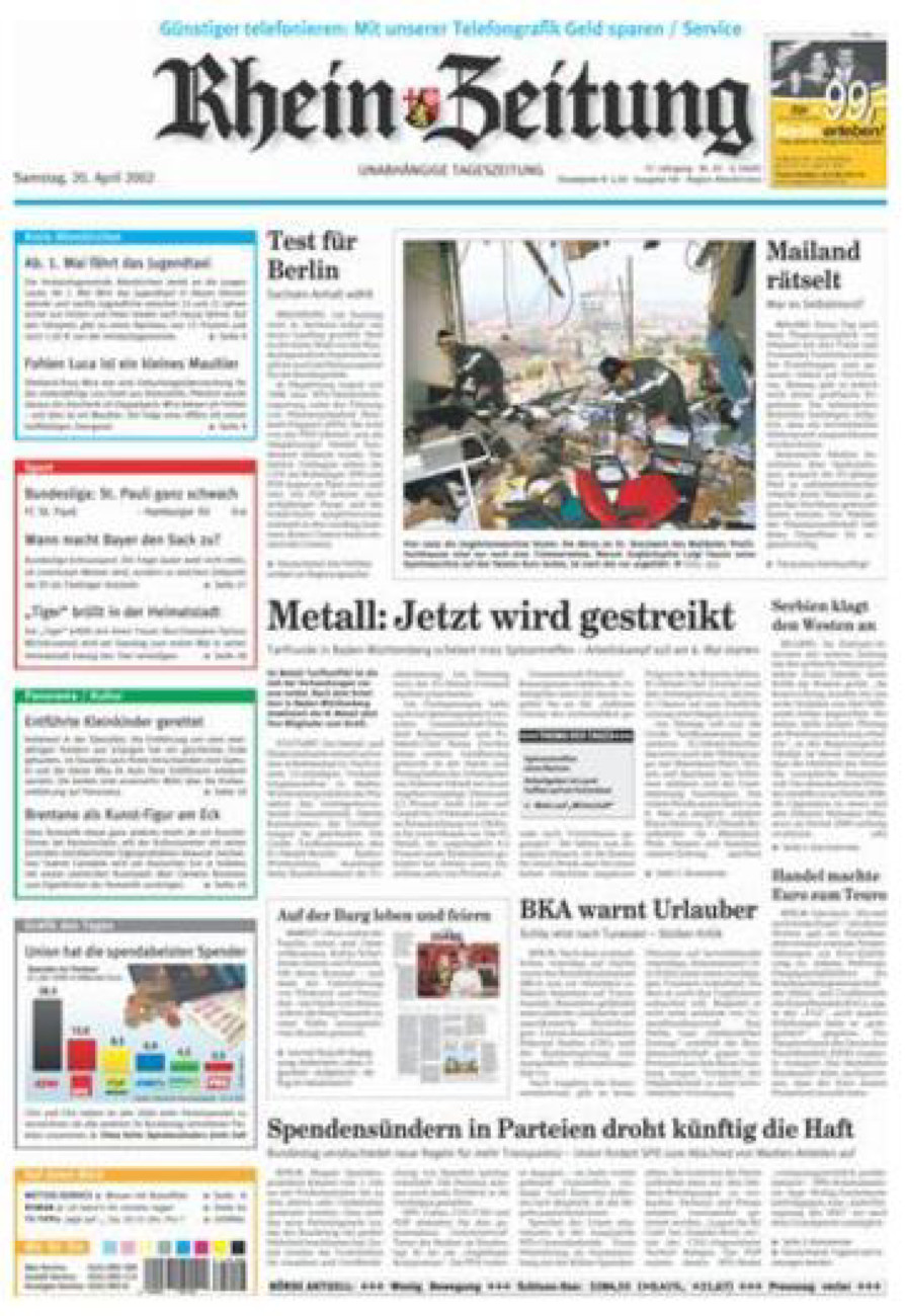 Rhein-Zeitung Kreis Altenkirchen vom Samstag, 20.04.2002