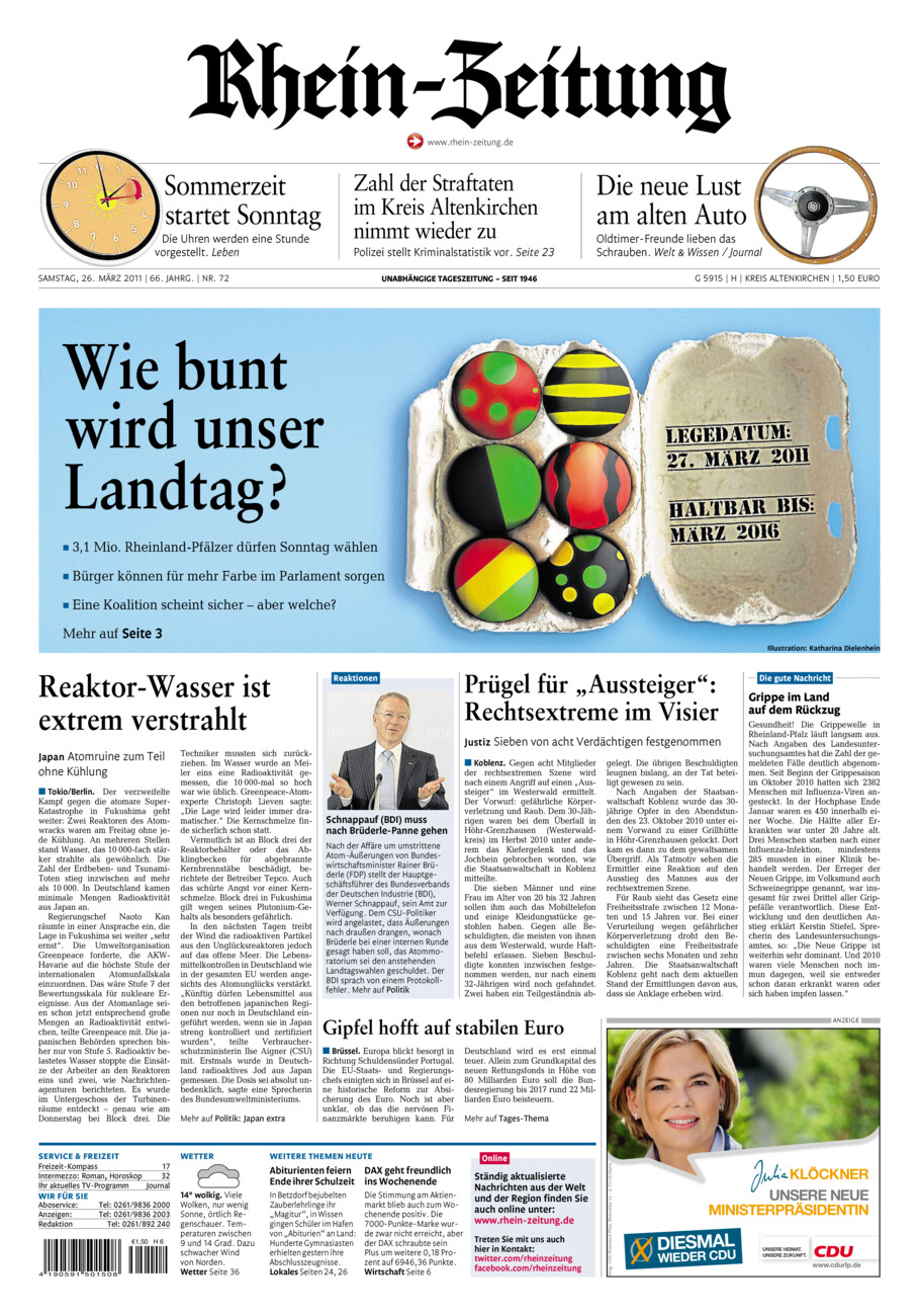 Rhein-Zeitung Kreis Altenkirchen vom Samstag, 26.03.2011