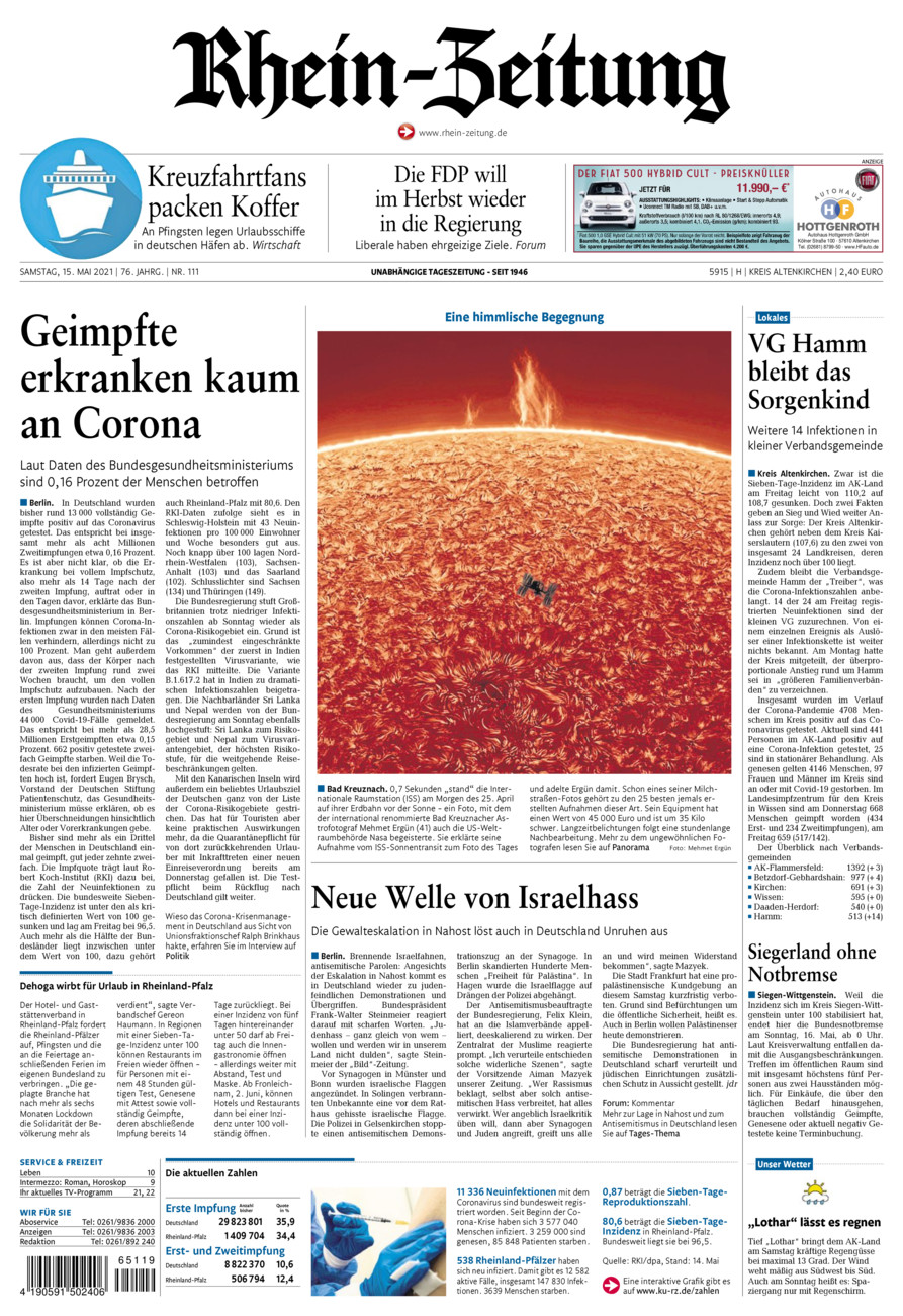 Rhein-Zeitung Kreis Altenkirchen vom Samstag, 15.05.2021