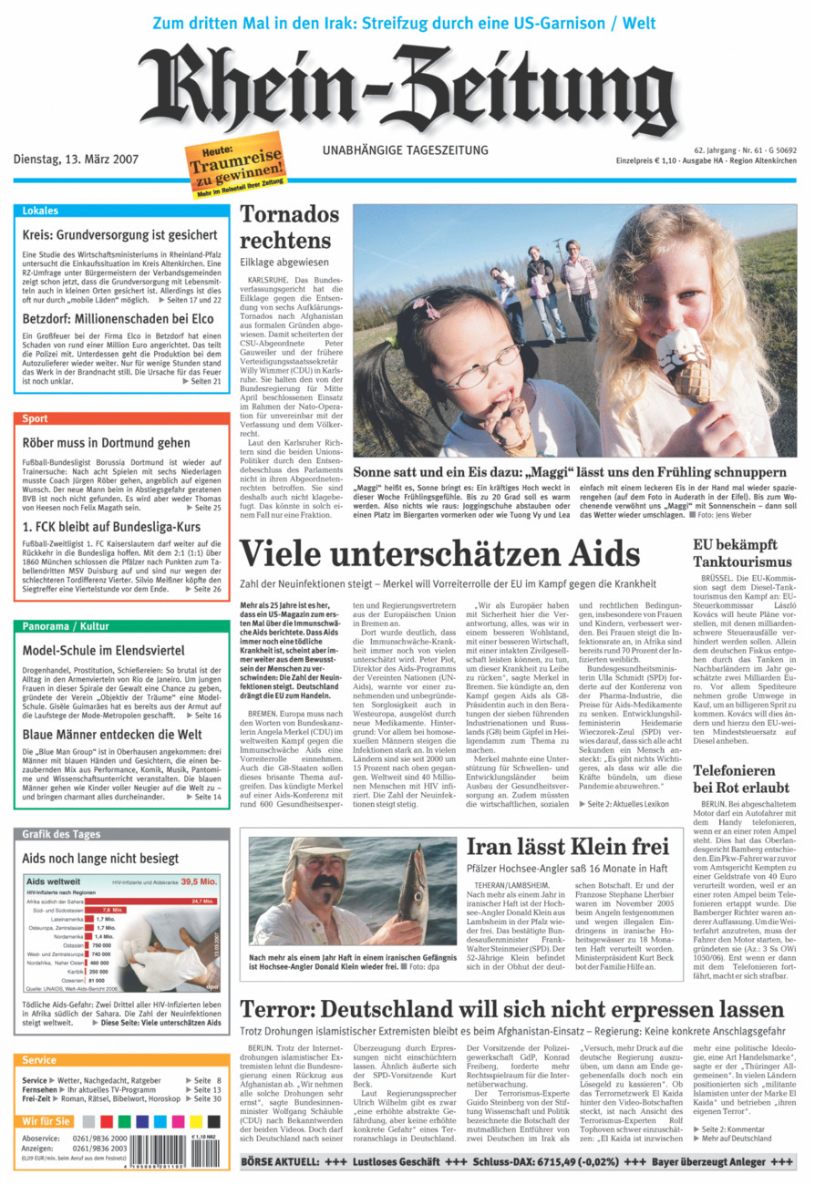 Rhein-Zeitung Kreis Altenkirchen vom Dienstag, 13.03.2007
